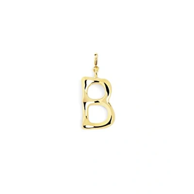 Image de SINGULARU Charm Letter XL or Pendentif Initiale en laiton avec finition plaqué 18 K Lettres A Z Combinable Collier Bijoux pour Femme Lettre B