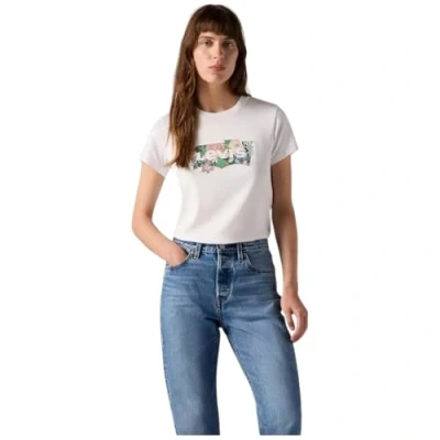 Image de Levi&#039;s THE Perfect TEE Tshirt imprimé, Femme, Taille: Small, Coloring book dahlia bw fill bright white