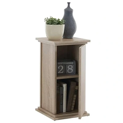 Image de FMD Table d&#039;appoint avec porte 57,4 cm Chêne