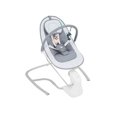 Image de Babymoov Swoon Light Balancelle Électrique Bébé MultiFonctions, Têtière et Arche de Jeux Incluses, Programmable, Détecteur Mouvement, 8 Berceuses, Polyester, Grise