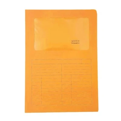 Image de Blasetti Porte documents avec fenêtre SINTEX ORANGE classeur de pour bureau, format A4, lot 50 pièces, papier coloré 120 g, ouvert sur deux côtés