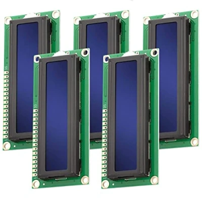 Image de AZDelivery 5 x HD44780 1602 LCD Module Affichage Bleu 2x16 caractères de Couleur Blanche Compatible avec Arduino et Raspberry Pi incluant Un Ebook!