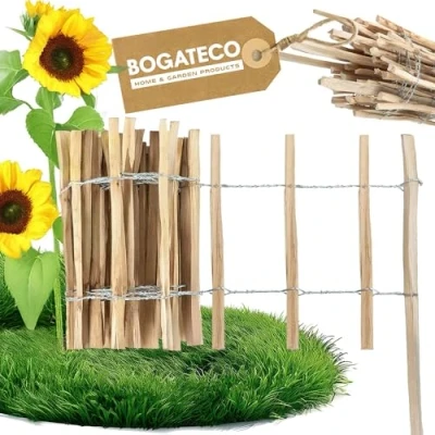 Image de BOGATECO Piquet Clôture en Noisetier Bois 500 CM de Long et 35 Hauteur Distance Entre Lattes 7 8 Idéal comme Une Jardin Peut être Utilisé Support pour Les Vignes
