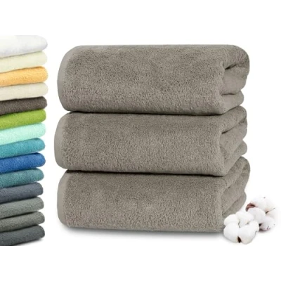 Image de ZOLLNER Set de 3 Serviettes Douche, 70x140 cm, Coton, Fango