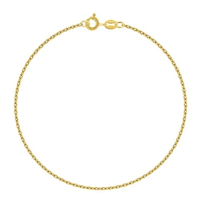 Image de Planetys Chaîne de Cheville Argent 925/1000 Plaqué Or Jaune 18 Carats Maille Forçat Diamantée Largeur: 1.5 mm
