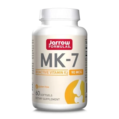 Image de Jarrow Formulas, MK 7, Vitamine K2, 90mcg, 60 Capsules molles, Testé en Laboratoire, Sans Gluten, Soja, OGM
