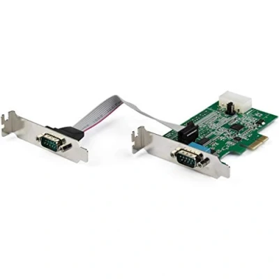 Image de StarTech.com Carte Adaptateur Série RS232 PCI Express à 2 port Contrôleur Hôte PCIe vers DB9 16950 UART d&#039;Extension Profil Bas Win/Linux (PEX2S953LP)