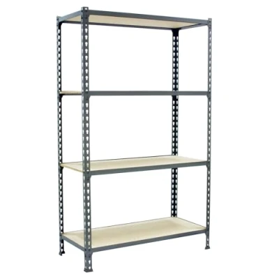 Image de Simon Rack Étagère Rangement et 4 Niveaux en Boix, 200 kg Capacité de Charge Point Flexion, 1500x1200x400 mm, Lourde, Garage, Gris/Bois Maderclick