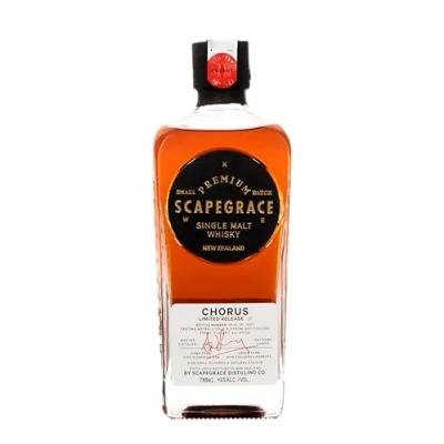 Image de SCAPEGRACE CHORUS Small Batch Limited Release Whisky Single Malt Origine : Nouvelle Zélande Notes d&#039;Orange &amp; de Canelle Idéal en dégustation pure 46% Alcool 70cl