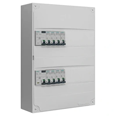 Image de Tableau 2 rangées pré équipé 1 inter. diff. 63A + 40A 8 disjoncteurs
