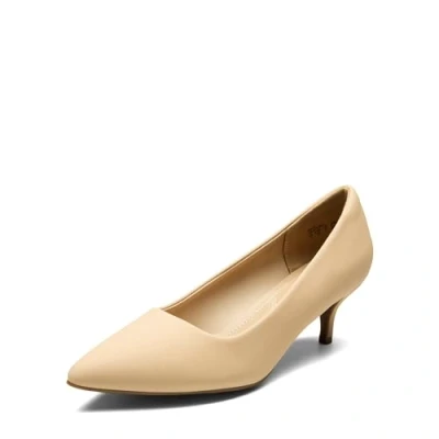 Image de DREAM PAIRS Escarpins Femme Classiques et Élégantes Chaussures à Talon Chaton Confortable,Size 41,Nue/Nubuck,Moda