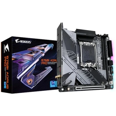 Image de Gigabyte Carte mère B760I AORUS Pro Prend en Charge Les processeurs Intel Core 14e génération, VRM numérique 8+1+1 Phases, jusqu&#039;à 8000 MHz DDR5 (OC), 2 x PCIe 4.0 M.2, Wi FI 6E, LAN 2,5 GbE, USB