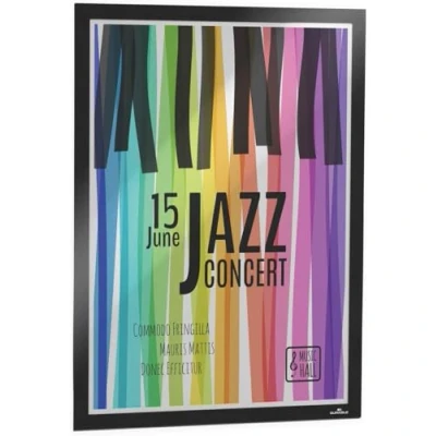 Image de DURABLE Cadre d&#039;affichage DURAFRAME® POSTER A2 Fixation adhésive pour documents Résistant aux UV 1 pièce, Noir, 505301