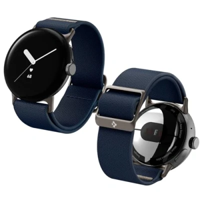 Image de Spigen Lite Fit Bracelet de Remplacement Compatible avec Google Pixel Watch 3 41mm / 2/1 (2024/2023/2022) Bleu Marine