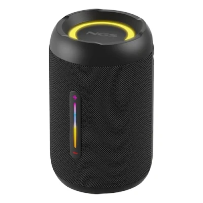 Image de NGS Roller Furia 2 Tiny Black Haut Parleur Portable Compatible avec la Technologie Bluetooth, étanche IPX7, 20 W, True Wireless, USB, 7 Heures d’autonomie, Aegro