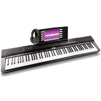 Image de MAX KB6 Clavier Électronique pour Musicien Confirmé Avec Casque, Piano Numérique 88 Touches, Touches Semi Lourdes, Fonction d&#039;Enregistrement, 2 Haut Parleurs Intégrés, Pédale de Sustain