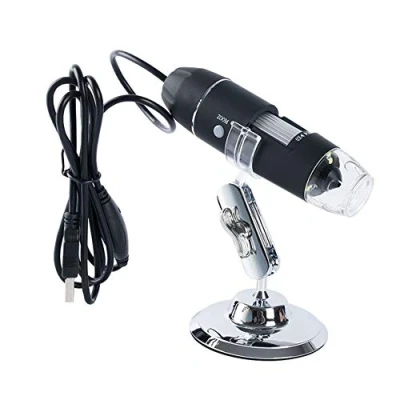 Image de Meichoon Microscope Numérique 1600X,Mini Caméra de Grossissement USB Portable électronique avec 8 Lumières LED HD,Compatible Window 7 PX Vista,NB03C