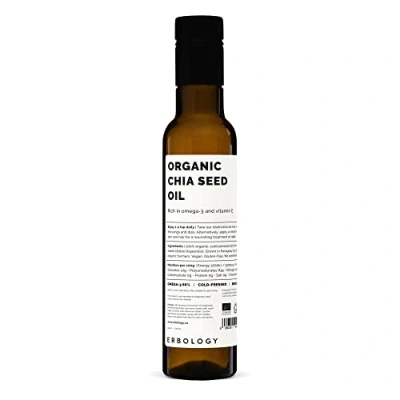 Image de Huile de Graines Chia 100% Bio 250 ml Pressée à Froid Riche en Oméga 3 (66%) et Vitamine E Sans OGM Additifs ni Conservateurs