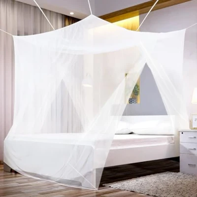 Image de Sekey Moustiquaire pour Lits Simples/Doubles Écran de Protection Anti Insectes Kit Suspension Complet Système d&#039;installation Rapide et Facile (220x200x200cm lit Double Doubles Ouvertures)