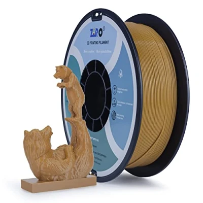 Image de ZIRO Filament de imprimante 3D PLA Basic Color Series 1.75mm 1kg (2.2 lbs), Précision Dimensionnelle +/ 0.03mm, Marron foncé