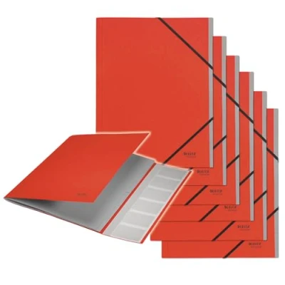 Image de Leitz Recycle Trieur A4 à 6 Onglets &amp; Index, 100% Recyclé Recyclable, Eco Responsable Neutre en CO2, Gamme Recycle, Rouge, 39140025