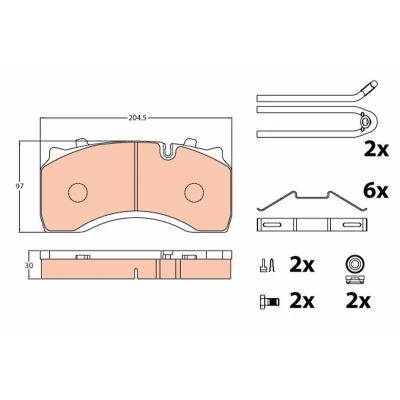 Image de TRW GDB5084 Jeu de plaquettes frein préparé pour indicateur d&#039;usure RENAULT TRUCKS: Midlum