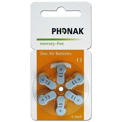 Image de Phonak KEEPHEARING LTD Lot de 10 paquets 60 piles pour appareil auditif sans mercure Taille 13