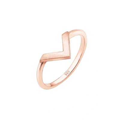 Image de Elli GEO Vform Basic MATT Minimal Trend Bague, Femme, Taille: 54, Roségold