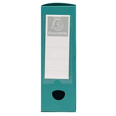 Image de Exacompta Réf. 59833E 1 Boîte d&#039;archives à pression en polypropylène opaque Dos 80 mm Porte étiquettes sur les 2 faces Pour format A4 Dimensions 25 x 33 cm Couleur vert livrée plat