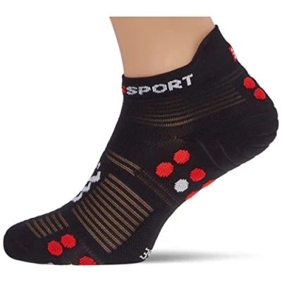 Image de COMPRESSPORT Chaussettes Pro Racing V4.0 Run Low, Noir/Rouge, M Mixte