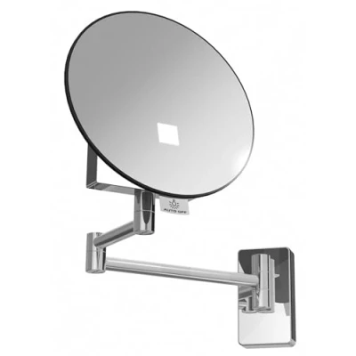Image de JVD Miroir Rond avec Point Lumineux LED, Fonctionne sur Batterie Incluse, Grossissant X 3 Bras Tubulaire Laiton Chrome
