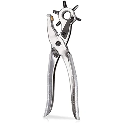 Image de OUTLETISSIMO® Pince coupante Buca Ceinture trous ronds pour cuir 2/2,5/3/3,5/4/5 mm 6 interchangeables