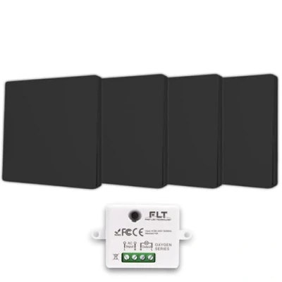 Image de Interrupteur sans fil et pile Auto alimenté Écologique Qualité Pro Va vient RF 4 télécommande mural + 1 relais radio encastrable Longue Distance Intérieur Extérieur IP64