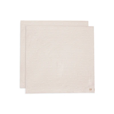 Image de Jollein Lange Gaze de Coton Large 115x115cm Miffy Stripe Biscuit 2 Unités