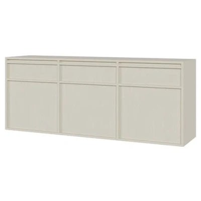 Image de Selsey Commode Suspendue Meuble De Rangement À 3 Tiroirs Portes Push to Open 154 cm Beige Evo