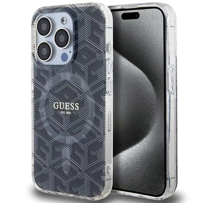 Image de Étui Guess pour iPhone 15 Pro 6.1 noir étui rigide IML GCube MagSafe Neuf