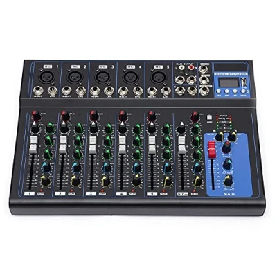 Image de 7 Canaux Bluetooth Mixer USB Live Studio Musique Table de Mixage Audio DJ Console Amplificateur Sound Mixing Pour Diverses Occasions