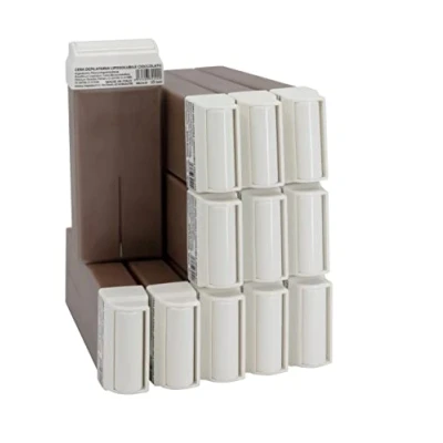 Image de EpilWax Roll On Cire Epilation au Chocolat Jambes, Aisselles, Corps Facile à étaler et Retirer Lot de 12 Recharges/Cartouches 100 ml