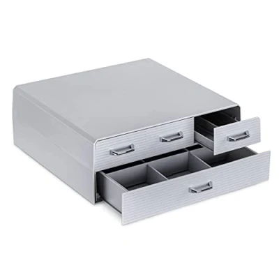 Image de Navaris Porte Capsules Rangement pour 96 Dosettes Nespresso 34,3 x 32,6 12,8 cm Compatible Capsule CBTL K Cups Verismo 4 tiroirs utilisables