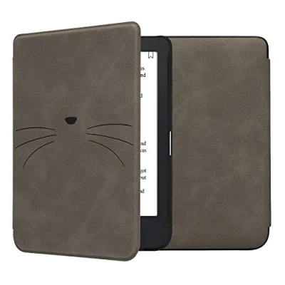 Image de kwmobileÉtui Compatible avec Kobo Clara 2E Coque Étui à Rabat magnétique tabletteeReader Similicuir Gris