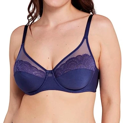 Image de SANS COMPLEXE So Feminine Soutien Gorge à Couverture intégrale, Ruban Bleu, 105C Femme