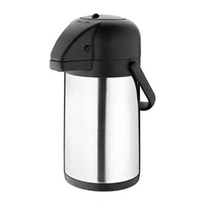 Image de Olympia Pichet à pompe 1,9L, acier inoxydable, double paroi isolée sous vide, usage professionnel et domestique, DL163