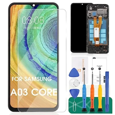 Image de pour Samsung Galaxy A03 Core Écran LCD de Rechange SM A032F Tactile Digitizer Assemblée A032/DS, A032M Kit réparation (Noir avec Cadre)