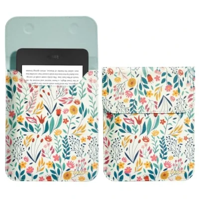 Image de TiMOVO 6 Pouces Étui pour Tablette Kindle 11ème Génération 2024/2022, Sac de Protection avec Pochette E Reader, Fleur