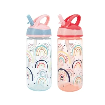 Image de Nuby Super Flip Tasse pour enfants Anti fuites Poignée de transport Motifs arcs en ciel 540 ml +18 Mois 2 pack