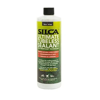 Image de SILCA Ultimate Tubeless Tire Sealant W/FIBERFOAM Pneus VTT, Route, Gravel Scellant pour pneu de vélo (mastic 16 oz avec carbone)