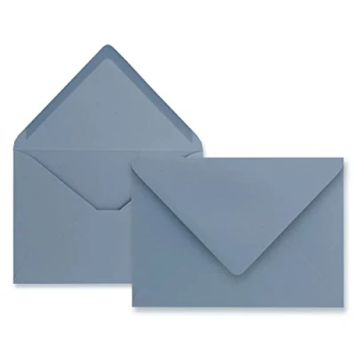 Image de 50x enveloppes C6 couleur: gris bleu 11,4 x 16,2 cm fermeture: gommée pour papier A4, A5, A6 et invitations, salutations lettres FarbenFroh by GUSTAV NEUSER