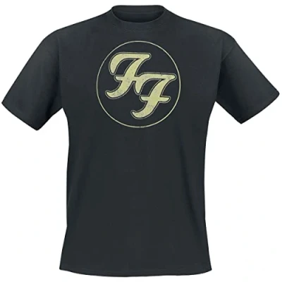 Image de Foo Fighters Logo in Circle Homme T Shirt Manches Courtes Noir L 100% Coton Regular/Coupe Standard