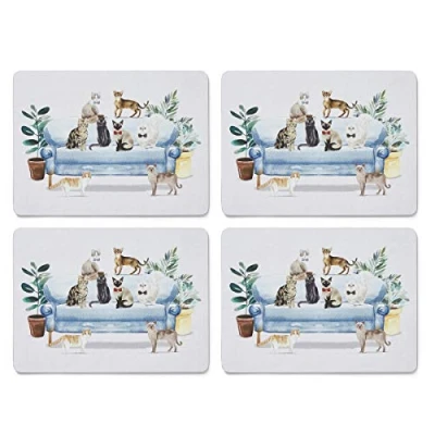 Image de Cooksmart Lot de 4 Sets Table Motif Chats Curieux