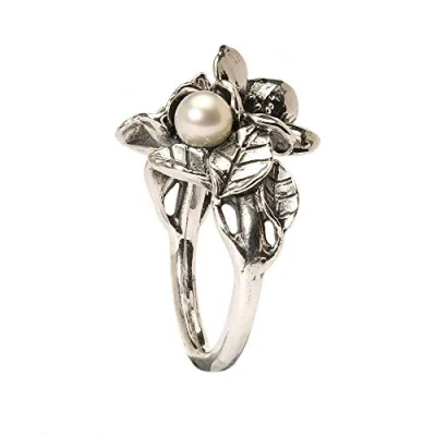 Image de Trollbeads Bague Femme hawt Corne with Pearl Argent 925/1000 T 53 (16.9) tagri 00223 u